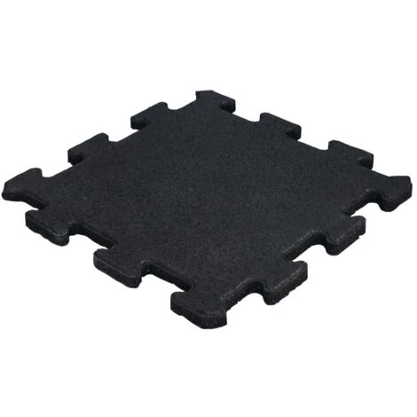 Gummi-Puzzlefliese mit EPDM-Beschichtung - 25 mm - Schwarz - Mittelstück