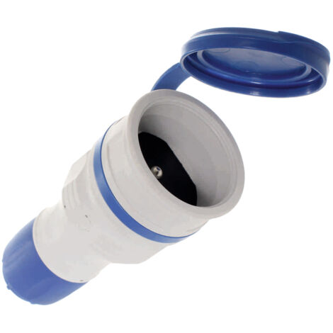 Gummi-Steckdose 2P+Z, 16A EXTREM IP54 GRAU-BLAU - E+97-9790