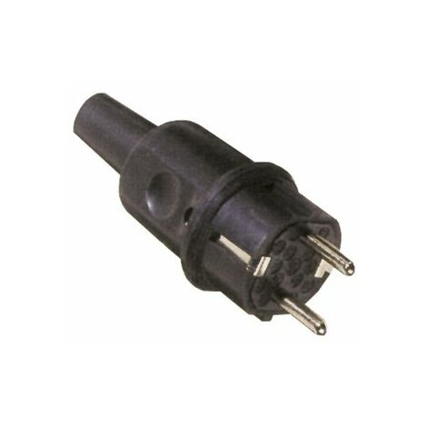 ASSCHWABE AS Schwabe 60410 Schutzkontaktstecker Gummi 230 V Schwarz IP44