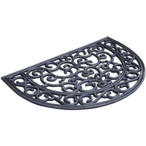Gummi-Türmatte - "Klassik-Ornament" - Halbrund - 40x60cm - Elegant und rutschfest