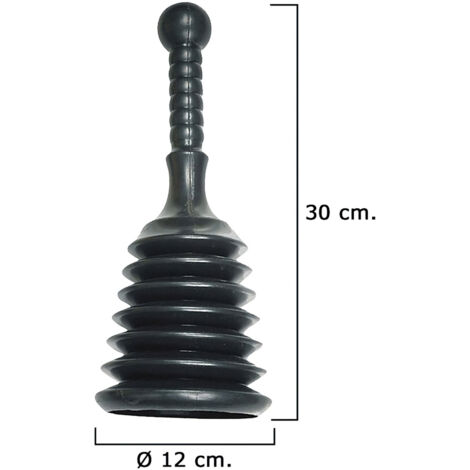 Gummibalgkolben Ø 12 cm./Höhe 30 cm.