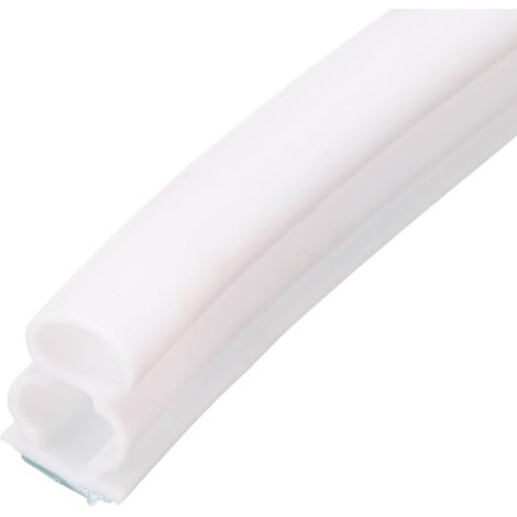 Gummidichtung für Türen und Fenster, 6 m (20 Fuß), D-förmig, für einen Spalt von 0,9 bis 1,1 cm (0,35 bis 0,45 Zoll), weiß