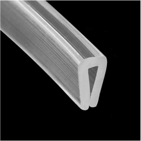 Gummidichtungsstreifen für U-Profil, 2 m (6,56 ft), transparentes Silikonprofil für 1-2 mm Kante.