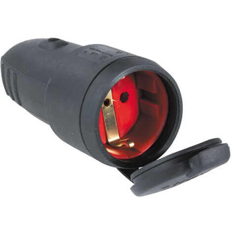 Gummikupplung mit Schutzkappe schwarz 230V 16A IP44