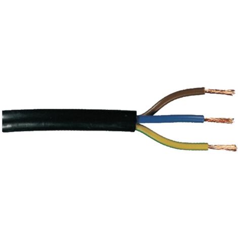 Gummileitung H05RR-F 3 x 1,0 - 5 Meter, schwarz Kabel & Leitungen