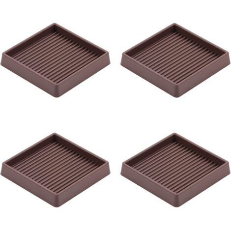 Gummirollen 7,6 x 7,6 cm, rutschfeste Möbelgleiter, rutschfeste Möbelfüße, rutschfeste Bodenschoner für Bett- und Sofastopper (braun, 4er-Set)