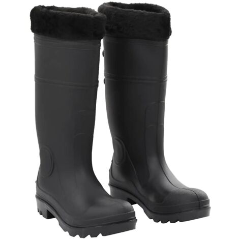 Gummistiefel mit Herausnehmbarem Innenfutter Schwarz Gr. 40 PVC