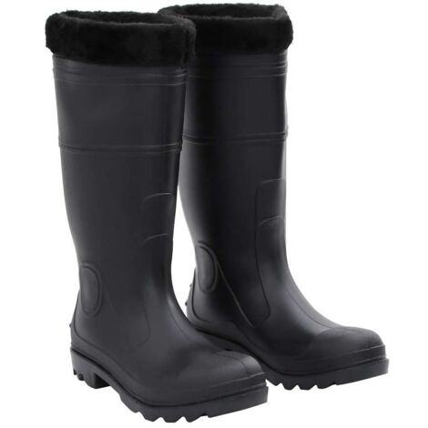 Gummistiefel mit Herausnehmbarem Innenfutter Schwarz Gr. 42 PVC