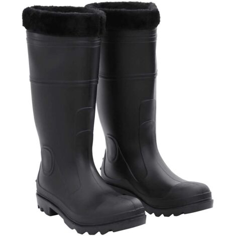 Gummistiefel mit Herausnehmbarem Innenfutter Schwarz Gr. 43 PVC