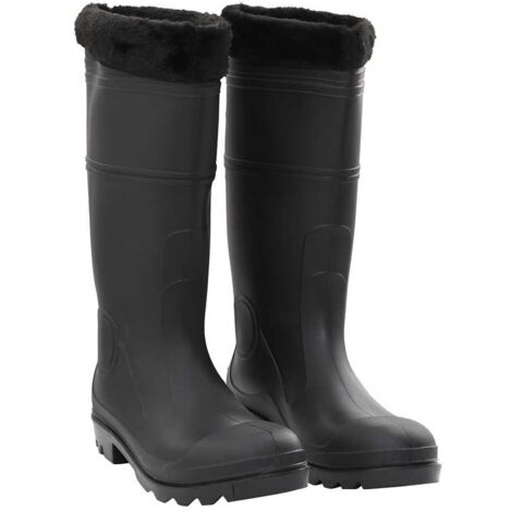 Gummistiefel mit Herausnehmbarem Innenfutter Schwarz Gr. 45 PVC