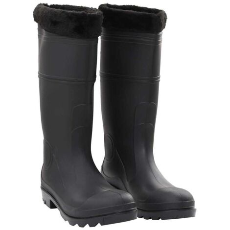 Gummistiefel mit Herausnehmbarem Innenfutter Schwarz Gr. 46 PVC