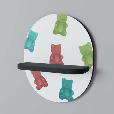GUMMY BEARS Mensola ovale nera