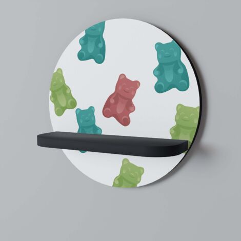 GUMMY BEARS Mensola rotonda nera