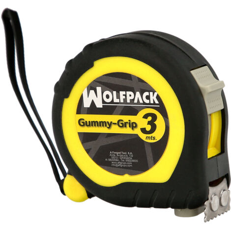 Gummy Grip Flexometer mit Doppelbremse 3 Meter/16 mm. Magnetisch
