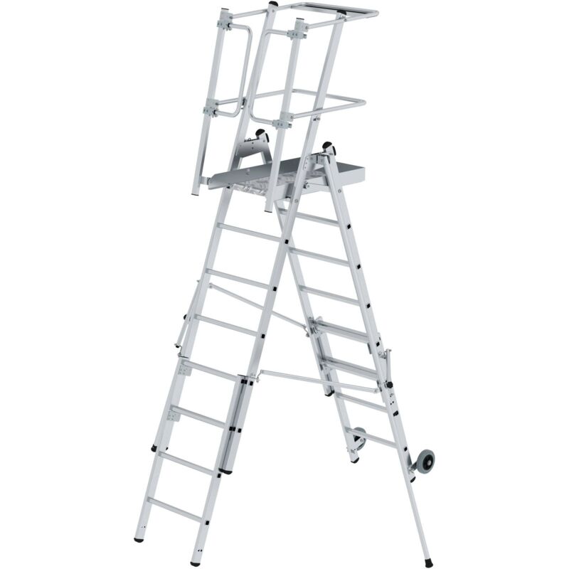 Echelle à plate-forme FlexxStep 6nombre de barreaux avec rehausse télescopique 2nombre de barreaux - 052537 - Günzburger Steigtechnik