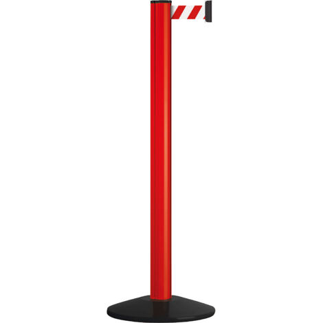 Gurtpfosten einfach D70xH1000mm Pfosten rot Gurt rot/weiß VIA GUIDE