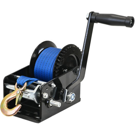 Gurtwinde 1360 kg Gurtlänge 10 m Gurtbreite 5 cm mit Lasthaken Sperrhebel Handkurbel ergonomisch