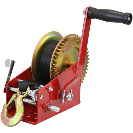 Gurtwinde 1600 kg Gurtlänge 10 m Gurtbreite 5 cm mit Lasthaken Sperrhebel Handkurbel ergonomisch