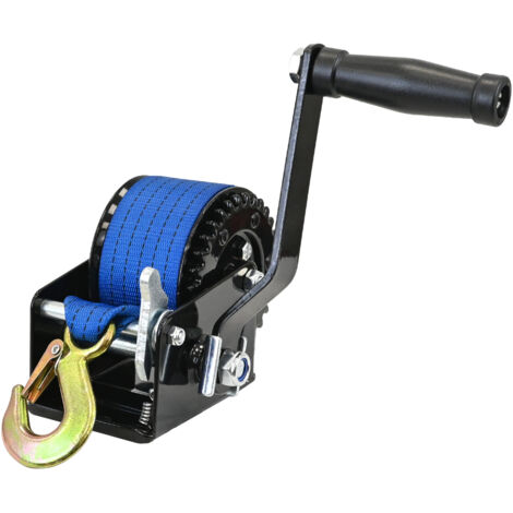 Gurtwinde 360 kg Gurtlänge 8 m Gurtbreite 5 cm mit Lasthaken Sperrhebel Handkurbel ergonomisch