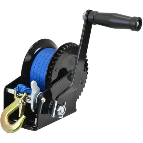Gurtwinde 540 kg Gurtlänge 10 m Gurtbreite 5 cm mit Lasthaken Sperrhebel Handkurbel ergonomisch