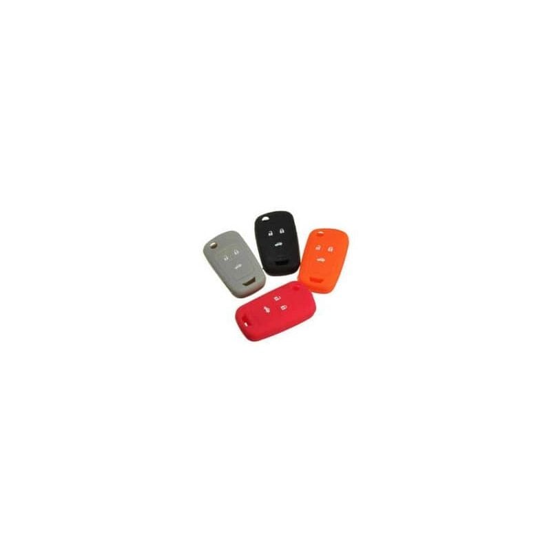 Image of Guscio cover chiave auto silicone 3 bottoni compatibile con chevrolet nero blu e rosa KC-01