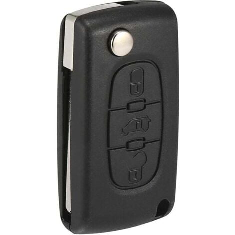 AIPERQ Guscio di ricambio per chiave auto con telecomando a 3 pulsanti, colore nero, per Peugeot Partner e Citroen Berlingo e Dispatch