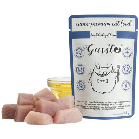 Gussto Cat  Fresco  Bustina da 85 g - Tacchino e tonno freschi  Tacchino e tonno 85 g