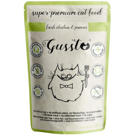 Gussto Cat  Frisch  85g Beutel – Frisches Hähnchen & Garnelen  Hähnchen und Garnelen 85g
