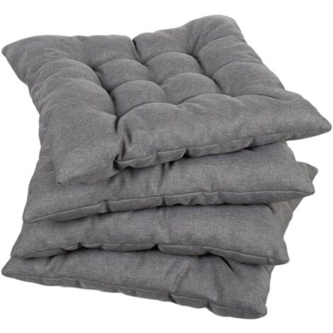 gutekissen Coussin de Chaise piqué carré Garniture pour chaises/bancs pour la Maison et Le Jardin Coussin d'assise Coussin d'assise de Jardin Nombreuses Couleurs (45x45, Gris, 4)