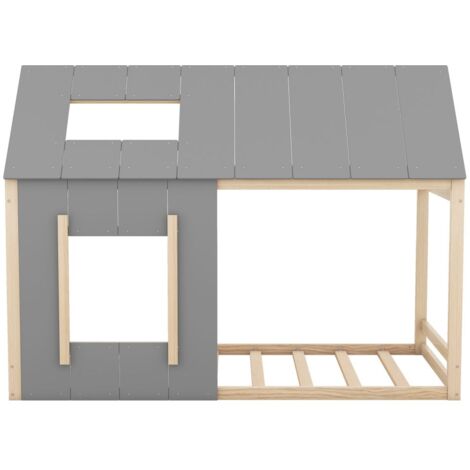 Gutent – Lit cabane en bois 90 x 200 cm – Pin et MDF – Hauteur 150 cm – Capacité 100 kg – Montage facile