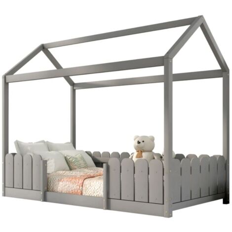 Gutent – Lit d'enfant 90 x 200 cm – Dispositif anti-chute – Sommier à lattes en pin et MDF – Poids max 120 kg – Design moderne