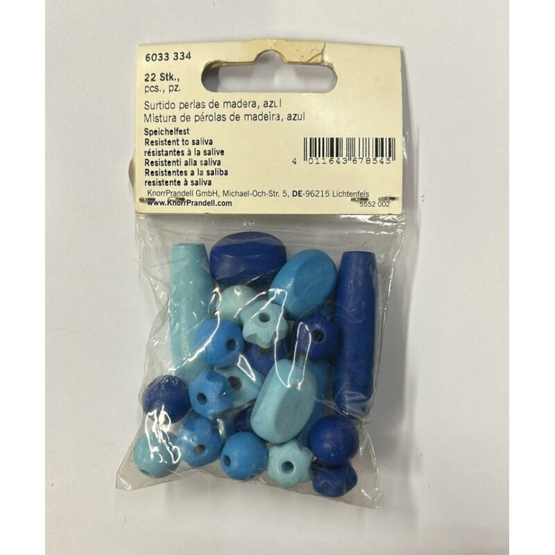 Image of Assortimento perle di legnoblu 22 pz - Gutermann