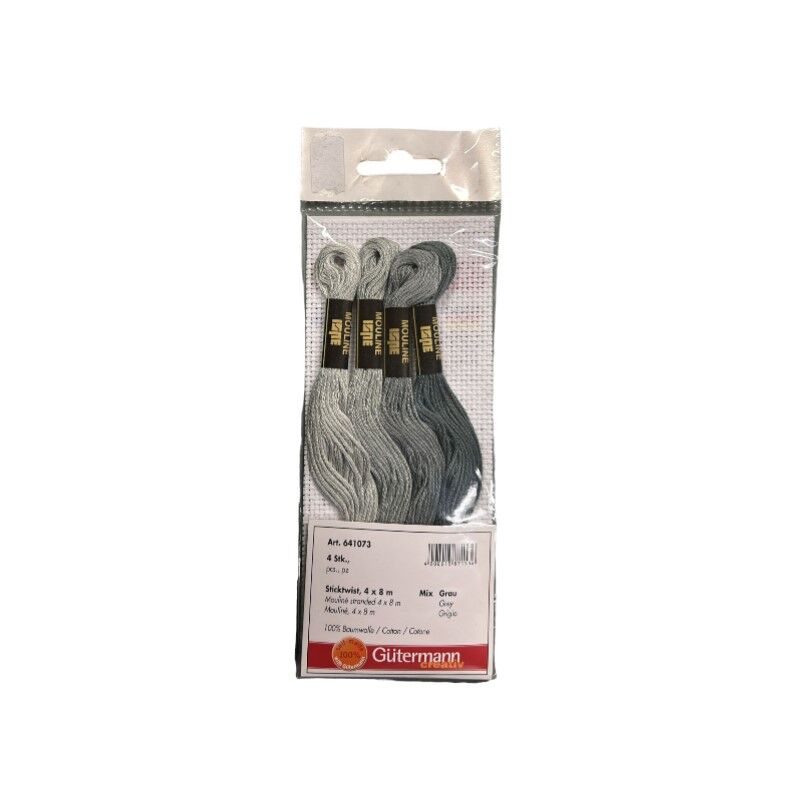 Gutermann - Filo Ricamo Mouline Mix Grigio 4pz X
