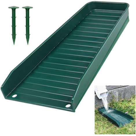 Gutter Downspout Splash Block Kit 4PCS Extensions Fixable avec 8 Fixations Plastique Vert 41cm Protège Fondations