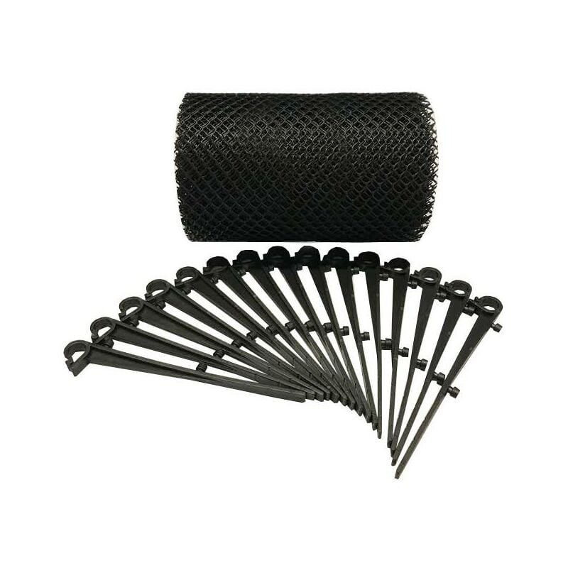 Gutter Protection Mesh Guard with 15 Fixing Clips (6m x 17.5cm)