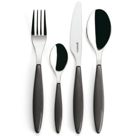 Guzzini 23000022 Ménagère en Inox 24 Pièces Gris 25,5 x 15,8 x 7,5 cm