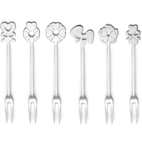 Guzzini Aperitivo Love Set 6 Forchettine Stainless Steel 18-12 Argento