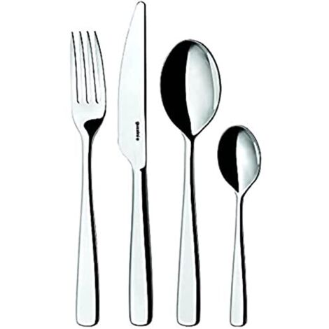 Guzzini Grace Set 24 Posate, Acciaio Inossidabile, Grigio, 6 unità