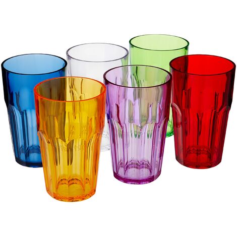 Guzzini Happy Hour Set 6 Bicchiere Molato Alto, Materiale SAN, 420 cc, Multicolore, 8x41 cm, 6 Unità