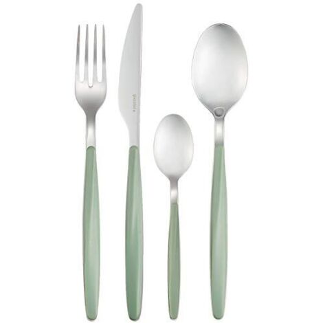 Guzzini My Fusion Set 24 Posate, 16.8 x 7.5 x 25.5 cm, Verde (Olive Green)