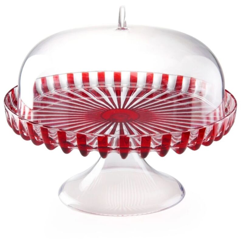 Porte-gâteau avec pied rouge 31 cm