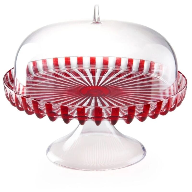 Porte-gâteau avec pied rouge 31 cm