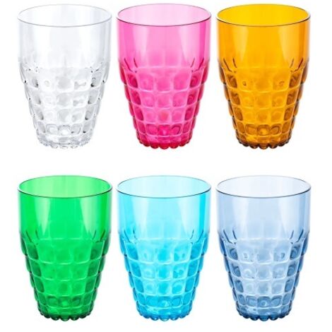 GUZZINI SET 6 TUMBLER 'TIFFANY' ALTI, COLORI ASSORTITI, CUCINA, ACCESSOR5I TAVOLA