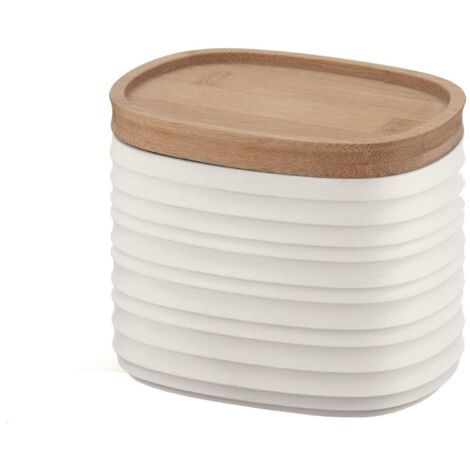 Guzzini Tierra Barattolo, Post Consumed Recycled Poliestereastic, Bamboo, Bianco, 01