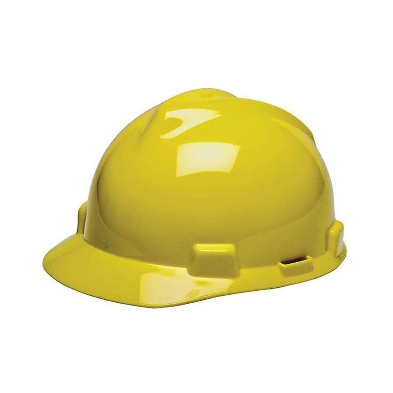 MSA GV121 V-Gard Safety Helmet, PushKey Sliding Suspension, Yellow - Yellow