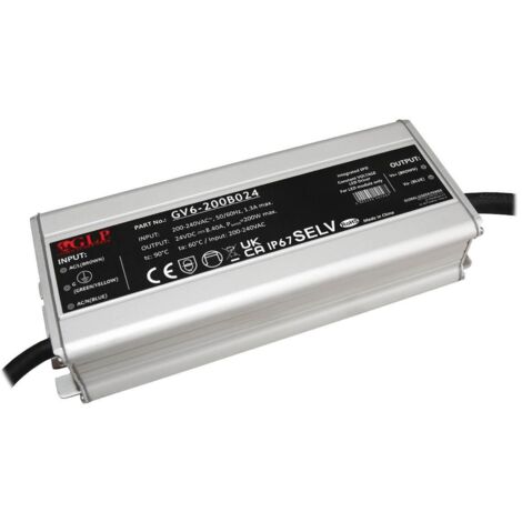 GV6-200B024: GLP Netzteil 200W: 24V/8,4A, CV, Metallgehäuse, rechteckig