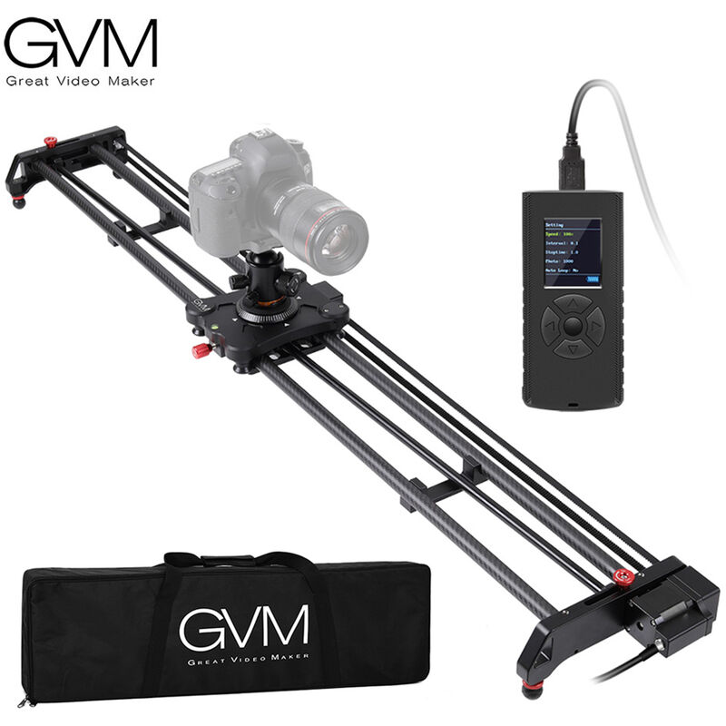 

GVM GR-120QD 120cm Camara de fotografia motorizada Control deslizante Carril Dolly Carril estabilizador de video Fibra de carbono y material de