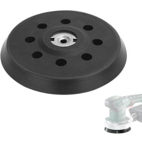 GVSS 1 Pièce Plateau Ponceuse 125mm 631220000, Plateau de Ponçage 125mm Perforé Auto-Agrippant Compatible avec Metabo SXE 325 Intec 425 Turbotec,Noir