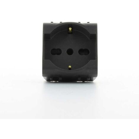 GW12204 Enchufe Chorus 2 Módulos Negro 2P+T 16A Bivalente P30-17