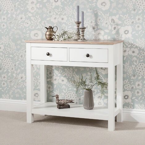 Gwen Console Table - 2 Drawer - white